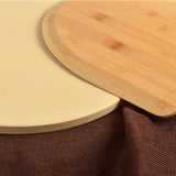 homEdge Pizza Stone Set, Heavy Duty Round Cordierite Baking Stone for Bread, Pizza, Thermal Shock Resistant Cooking Stone with Bamboo Pizza Peel Paddle for Oven and Grill-12 Inches (Diameter) homEdge