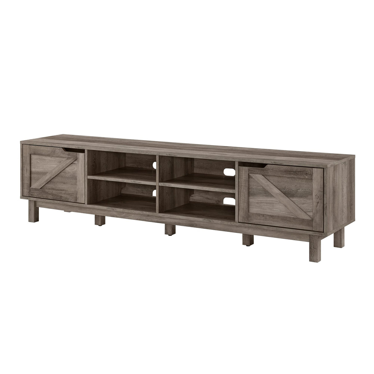 Walker Edison Tinsley Rustic Barn-Door Low Stand for TVs up to 80 Inches, 70 Inch, Grey Wash Walker Edison