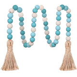 Meplait Wood Bead Garland,39in Farmhouse Beads with Tassels Boho Beads for Tiered Tray Decorative Beads Home Decor Meplait