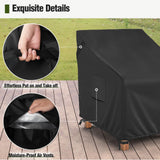 MR. COVER Patio Furniture Covers Waterproof, Outdoor Chair Covers for Rocking Chair, Fits up to 32W x 37D x 36H Inches, Ventilated Air Vents and Convenient Handles Included, Black, 2 Pack MR. COVER