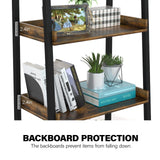 ASTARTH Ladder Shelf-5 Tier Bookshelves w/Open Shelf for Storage, Industrial Bookshelf & Tall Ladder Shelf-Metal Frame for Bedroom, Living Room, Kitchen-67.3'' H, Easy Assembly, Rustic Brown (HD021) ASTARTH