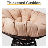 Beaunicorn 38" Papasan Chair, 360° Rotatable Ergonomic Chair for Living Room, Bedroom, Reading Room, PE Rattan Wicker Chair Coated Steel Frame Swivel Circle Sofa, Beige Beaunicorn