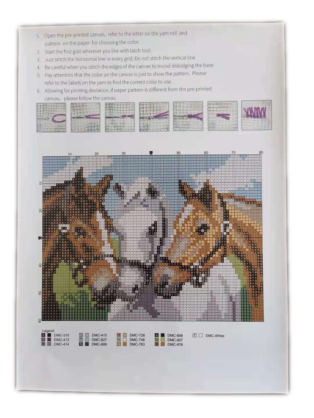 DoYBSelf Latch Hook Kits for Beginner,Crocheting Carpet Rug Acrylic Yarn Pre-Printed Canvas Cushion Mat Tapestry Sofa Decor Gift,Horse,20" x 15" DoYBSelf