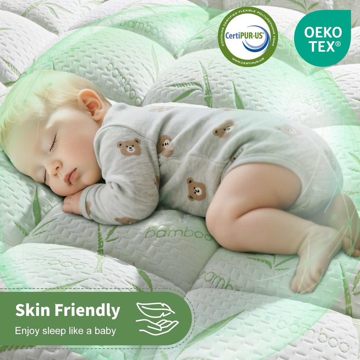 Jov5tic Mattress Topper Queen Size - 1200GSM 3D+7D Down Alternative Fill, Viscose Made from Bamboo Cover, Extra Plush for Back Pain, 8"-18" Deep Pocket(Queen,60"x80") jov5tic