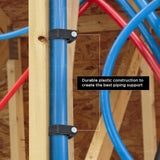 Highcraft ID234x50 Half Clamp J-Hook with Nail For Pex Tubing Pipe Support, 1/2 in, Black HIGHCRAFT