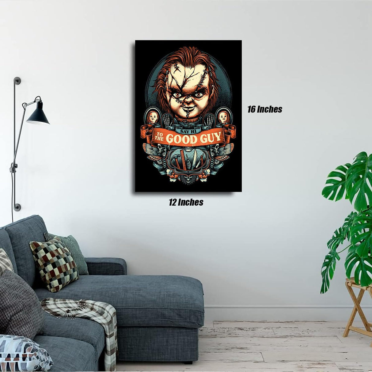 HUANNY Diamond Painting Horror Movie Diamond Art Chucky, 5D Full Drill Cross Stitch Embroidery Kits HUANNY