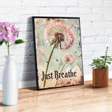 Dandelion 5D Diamond Art Kits for Adults,Just Breathe Diamond Painting Kits for Beginner,DIY Round Full Drill Diamond Dot Painting Gem Art Kits for Adults Home Wall Decor12X16Inch GEMFAMILY