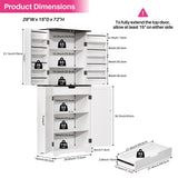 Redlife 72" Tall Kitchen Pantry, Farmhouse Storage Cabinet with Barn Doors, Tall Food Pantry with Doors, Rustic Wood Cupboard for Kitchen, Dining Room, Bathroom (White) Redlifeᅟᅠ