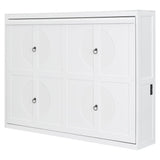 Harper & Bright Designs Full Size Murphy Bed Frame with Charging Station, Wooden Murphy Cabinet Bed, Space-Saving for Living Room, Guest Room, White Harper & Bright Designs