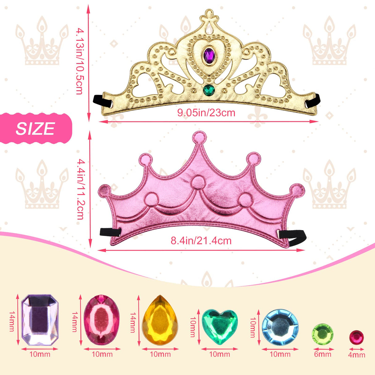 AHIER 23-Piece Foam Crown Set - Princess Tiaras & DIY Party Crowns with Diamond Sticker AHIER