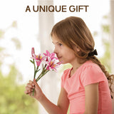 ROBOTIME 3D Puzzle Wooden Flower Pink Lily DIY Model Kit to Build for Adults Artifical Bouquet Collection Craft Brain Teaser Puzzle Creative Gift Home Decor ROBOTIME