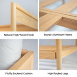 Acanva Modern Outdoor Patio Furniture Set, All-Weather Aluminium Conversation Sectional Sofa with Thick Cushions for Backyard, Garden, Porch, Couch, Beige Acanva