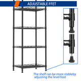 REGILLER 6 Wire Shelving Steel Storage Rack Adjustable Unit Shelves for Laundry Bathroom Kitchen Pantry Closet(Black,11.7" D x 16.8" W x 63" H) REGILLER