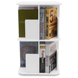 KeruRome 2 Tier Rotating Bookshelf 360 Display Round Floor Standing Revolving Bookcase Storage Rack Book Shelf Organizer for Small Space Bedroom Living Room White KeruRome