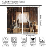 Rustic Western Cowboy Curtains, Plants Straw Mound Decor Wild Farmhouse Barn Wooden Wall Drapes, Thermal Insulation Blackout Rod Pocket Window Treatments for Living Room Bedroom Kitchen 72x63in BATPLY