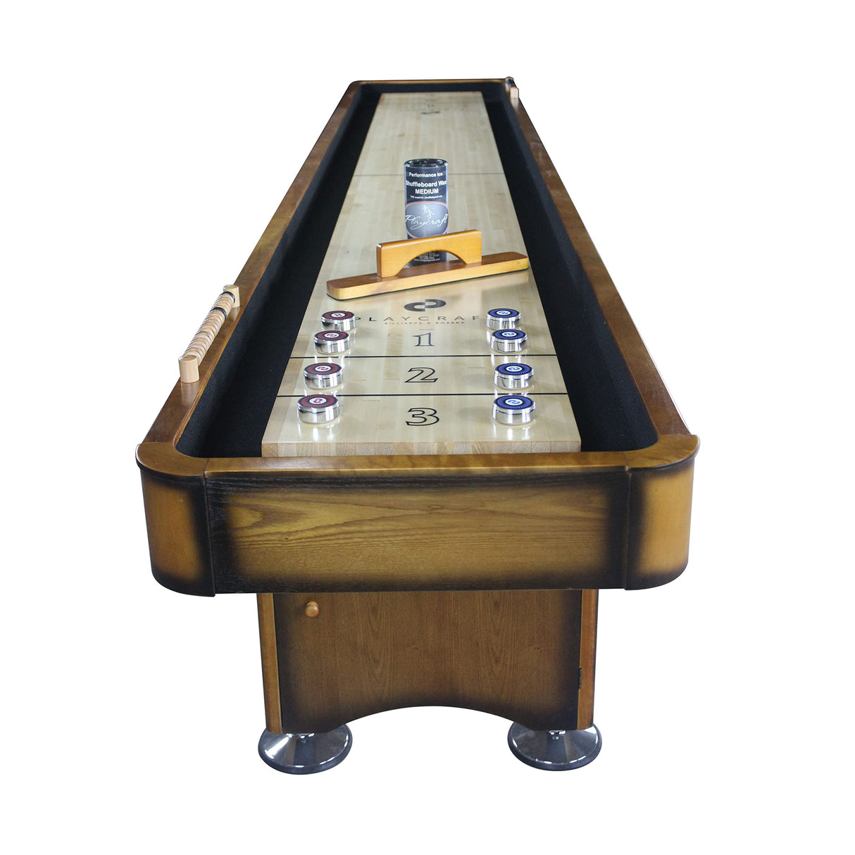Playcraft Georgetown Honey 12 Foot Shuffleboard Table Playcraft