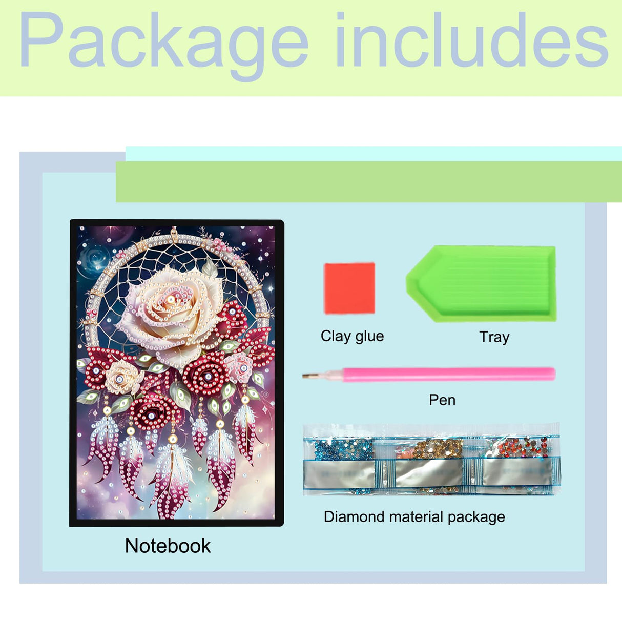 TDFERAN Diamond Art Notebooks DIY Dreamcatcher Flowers Diamond Painting Notebook Gem Art for Adults Valentines Day Journal Special Shaped Crystal Journaling Notebooks Painting Sketchbook TDFERAN