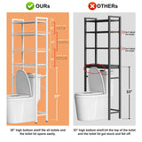 Kalrin Over-The-Toilet Storage Rack, 4-Tier Bathroom Organizer Shelf Over Toilet with Adjustable Shelf and Basket, Freestanding Space Saver Bathroom Shelves Above Toilet for Room (Pure White) Kalrin