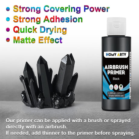 HOMY ARTY Iridescent Airbrush Paint - 30 Colors with 4.05 fl oz Thinner and 4.05 fl oz Primer, Ready to Spray Acrylic Airbrush Paints, Water-Based Iridescent Air Brush Colors for Plastic Model, Canvas HOMY ARTY