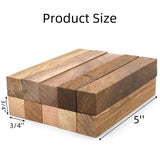 Cididu 10 Pack Exotic Wood Pen Blanks, Wood Blanks for Pen Turning, Unfinished Carving Blocks, Hard Woodcarving Block for Pen Making Supplies DIY Crafts Gifts, Easy to Drill, 5'' x 3/4'' Cididu