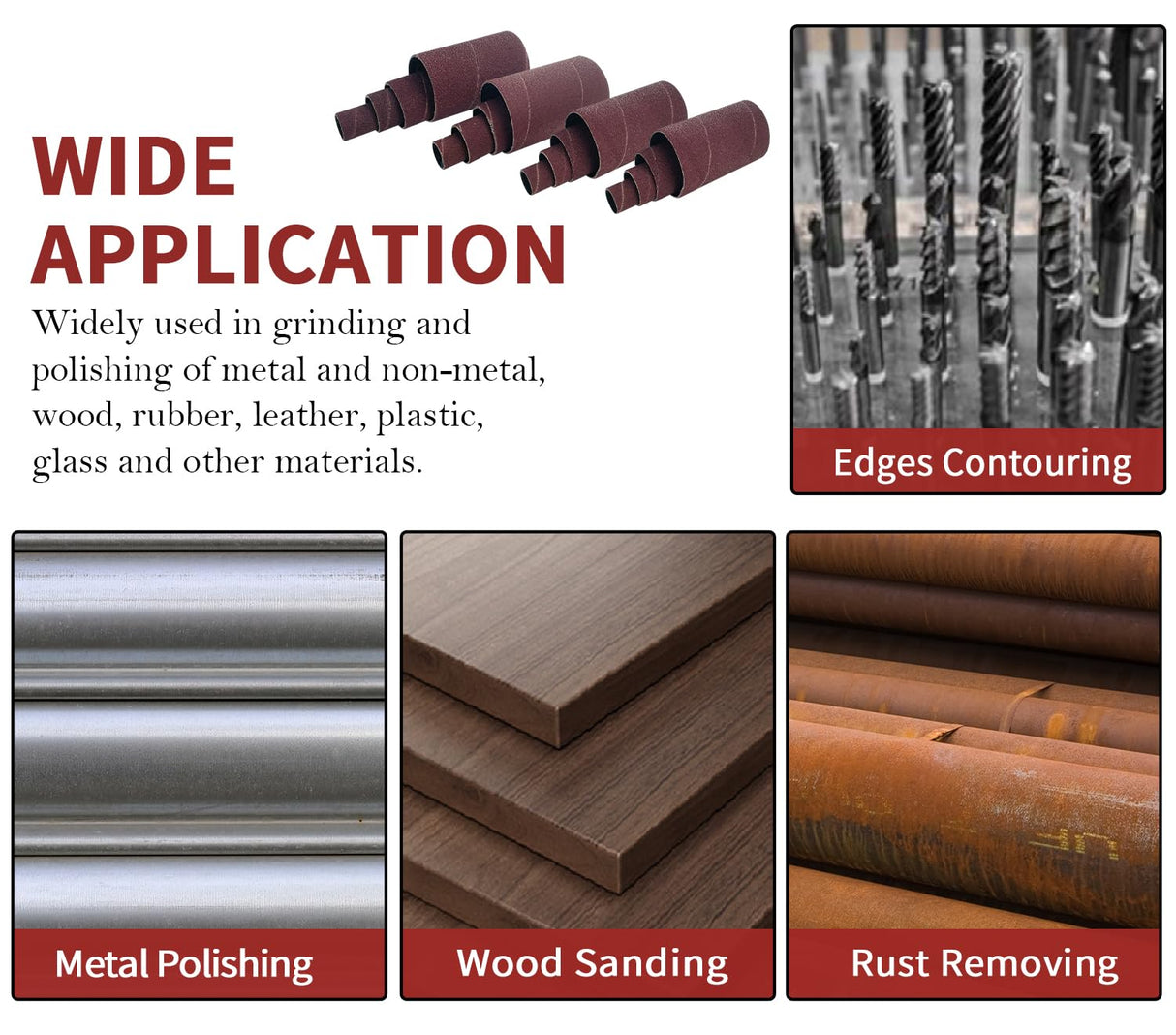 Socpuro 20 Piece Drill Press Sanding Drum Kit, 80/120 Grit Sanding Band Sleeves Rubber Sanding Drum for Woodworking Socpuro