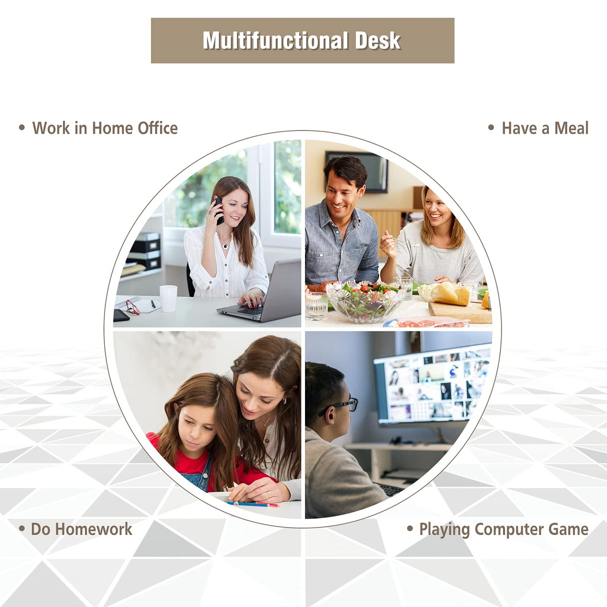 COSTWAY Corner Desk, Writing Corner Computer Desk with Drawer for Small Space, Wood Makeup Vanity Desk, Small Corner Desk with Shelves, Office Study Workstation, White Corner Desk (Natural) COSTWAY