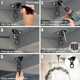 Hammock Hanging Kit,Hanging Chair Hardware 360°Rotating 1200 lb Capacity Hammock Hooks Heavy Duty,Hammock Chair Hanging Kit & Swing Ceiling Hook Snap for Hammock Chair Stand,Seat, Tree,Yoga,Gym(Black) JACNITAD