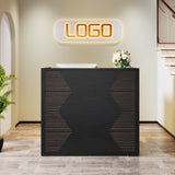 Tribesigns Reception Desk, Modern Front Desk with Counter, 47 Inch Small Retail Counter for Checkout, Lobby, Salon, Small Office, Reception Area (Black, 47.2" W x 19.7" D x 43.3" H) Tribesigns