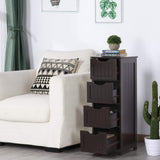 Stylish Espresso Wooden Bathroom Floor Cabinet with 4 Spacious Drawers Yaheetech