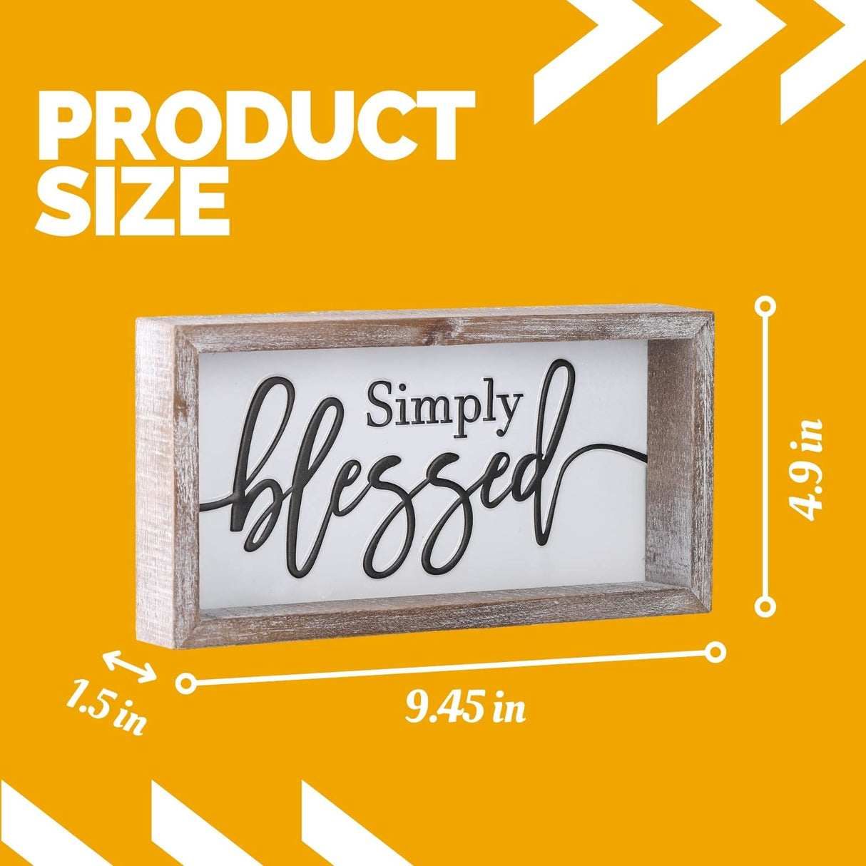 FESTWIND Tiered Tray Decor, Simply Blessed Sign Embossed Metal With Wood Frame - Shelf, Mantel, Blessed Signs for Home Decor - Rustic Thanksgiving, Primitive Decoration FESTWIND