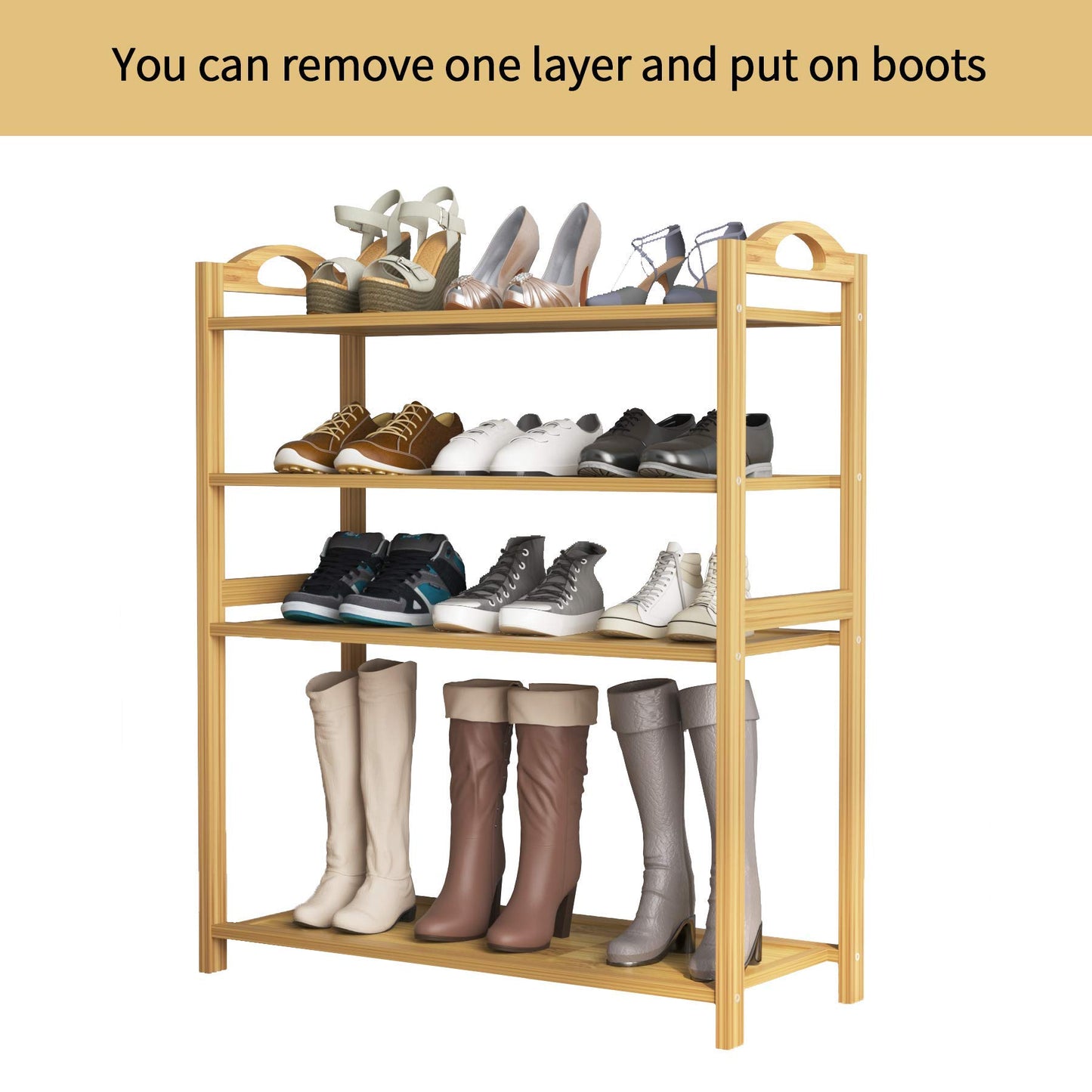 UDEAR Bamboo Shoe Rack 5-Tier Shoe Storage Organizer Entryway Shoe Shelf - WoodArtSupply