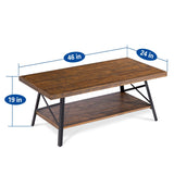 Olee Sleep Cocktail Table with Metal Legs, Rustic Brown Olee Sleep