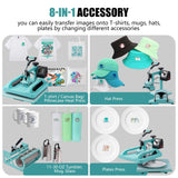 SmarketBuy Heat Press 15x15 Inch, 8 in 1 Heat Press Machine with 30 OZ Tumbler Attachment, Professional Sublimation Machine for T-Shirts, Hats, Tumblers Glass Cans Mugs and Plates SmarketBuy