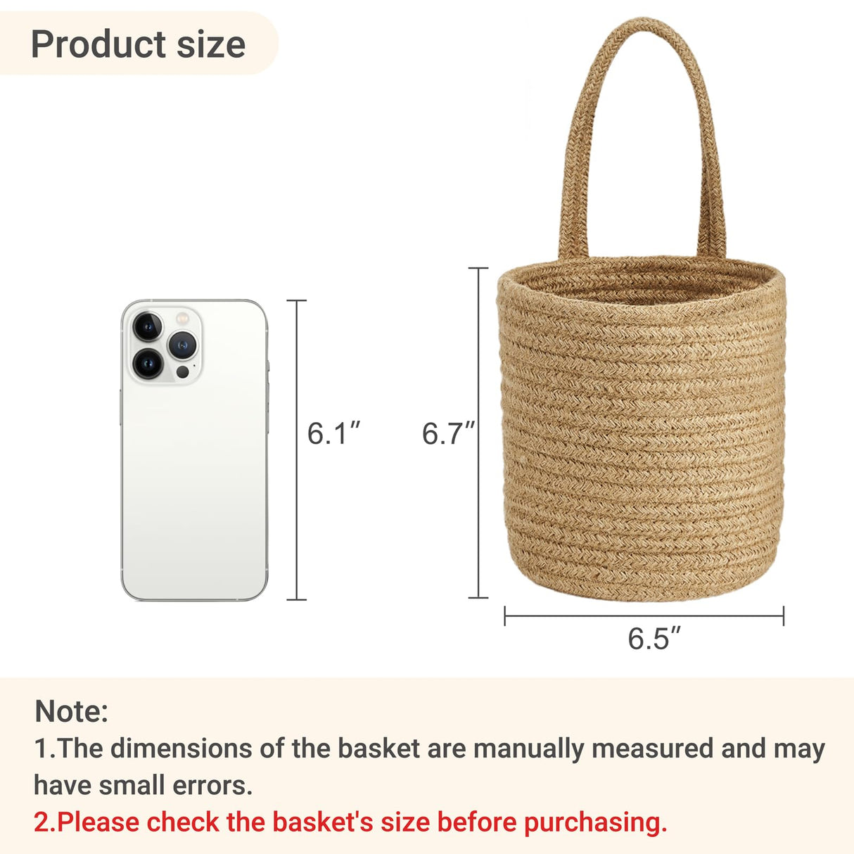 Dahey 2 Pack Wall Hanging Rope Basket with Artificial Eucalyptus Farmhouse Decor, Jute Woven Storage Organizer Flower Plants Basket Set Rustic Wall Decor for Porch Living Room Bedroom Entryway,Brown Dahey
