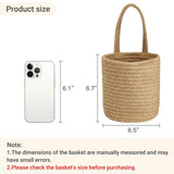 Dahey 2 Pack Wall Hanging Rope Basket with Artificial Eucalyptus Farmhouse Decor, Jute Woven Storage Organizer Flower Plants Basket Set Rustic Wall Decor for Porch Living Room Bedroom Entryway,Brown Dahey