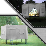 Gardenature 12FT Trampoline Tent for Kids(Tent Only),Fit for 8 Straight Poles Round Trampoline,Trampolien Shade Cover with LED Light,Outdoor Trampolien Accessories Canopy,Anti-Tear,Camping,Gray Gardenature