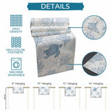 Blue Grey Coastal Table Runner 70 Inches Long, Summer Beach Nautical Farmhouse Dress Scarves, Sea Turtle Ocean Coral Dining Tablerunner for Coffee Table/Kitchen Island/Party Décor, 13" x 70" Seven Roses