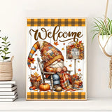 Hello Fall Gnome Sewing Diamond Art Kits for Adults, 5D Diamond Painting Kits for Adults Beginners, DIY Full Round Drill Diamond Dot Painting Gem Art Kits for Adult, Home Wall Decor 11.8x15.7 Inch VCLKDIY