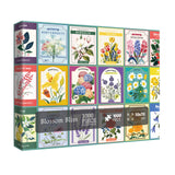 Flower Puzzles for Adults 1000 Piece, Vintage Collage Jigsaw Puzzles, Retro Houseplant Seed Puzzle for Stamp Lovers IdeaBazar