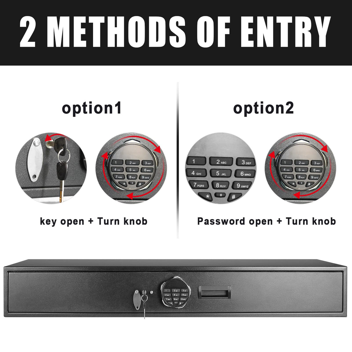 Heavy-duty Under Bed Safe, Rapid Gun Storage Safe Drawer Safe for AR Rifle Ammo Pistol Accessories for Home and Vehicle LANGGER V