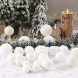 Christmas Balls Ornaments -36pcs Shatterproof Christmas Tree Decorations with Hanging Loop for Xmas Tree Wedding Holiday Party Home Decor,6 Styles in 3 Sizes(White) Jorysics