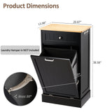 AHB 13 Gallons Tilt Out Trash Cabinet, Hidden Trash Can Kitchen Wooden Tilt Out Pet Proof Hidden Trash Bin for Kitchen Living Room,Black AHB