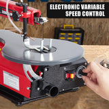 Variable Speed Scroll Saw 16-Inch with Led Workinglight, Extra-Large Adjustable Tilting Work Table for Woodworking PioneerWorks