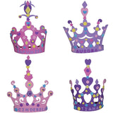 Wilde Tyke Girls Tiara and Crown Crafts Kit (12 Pack, 400 Foam Pieces) Princess Party Favor for Kids (TM) Wilde Tyke
