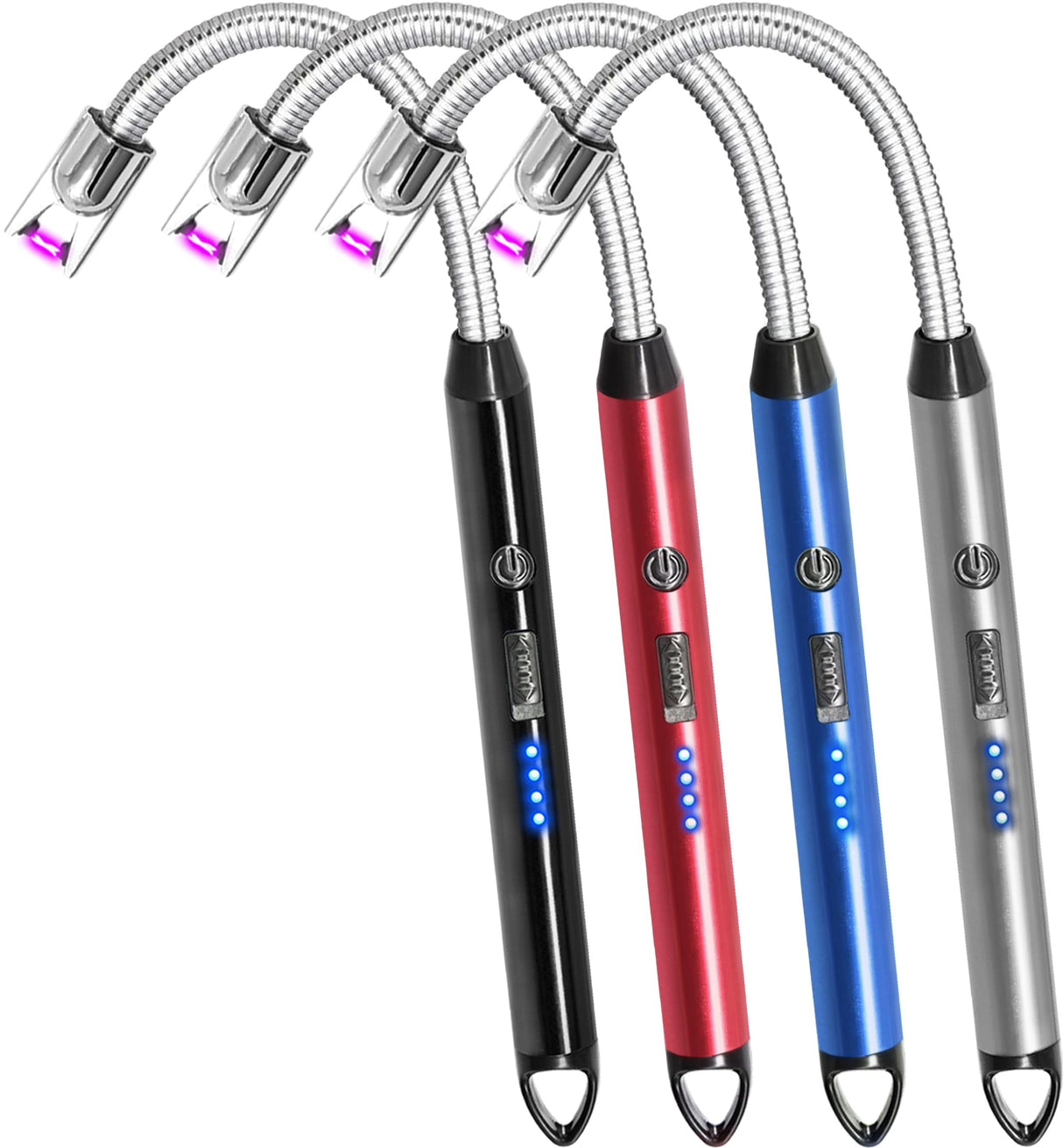 4 Pack Candle Lighter Electric Lighter Rechargeable Arc Lighter Windproof Flexible Neck Long Lighter Rotate 360 Plasma Lighter USB Flameless Lighters Candles Grill BBQ Camping Luxgaze