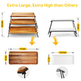 3 Tier Cupcake Stand and Towers Serving Tray for Party, Acacia Wooden Dessert Table Display Set, Decorative Tiered Tray Decor Small Chees Charcuterie Boards Rustic Wood Serving Platters and Trays Manspdier