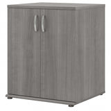 Bush Business Furniture Universal Floor Storage Cabinet with Doors and Shelves in Platinum Gray Bush Business Furniture