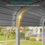 YITAHOME 12 x 20 FT Outdoor Metal Carport, Heavy Duty Carport Canopy for Outside with Metal Roof, Garage Car Shelter Shade for Boats, Car, Truck, Gray YITAHOME