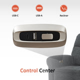 MCombo 64.6" Wall Hugger Power Loveseat Recliner Sofa with USB Ports, Reclining Loveseat for Small Spaces Living Room RV, Fabric PR635M1 (Dark Grey) MCombo