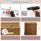 Lsjoaw Roll Up Reed Shade 26x48in (WxH)/66x121CM Outdoor Bamboo Shades Blinds Patio Blinds Roman Roller Blinds Curtain with Lifter Porch Window Privacy Natural White Line Lsjoaw